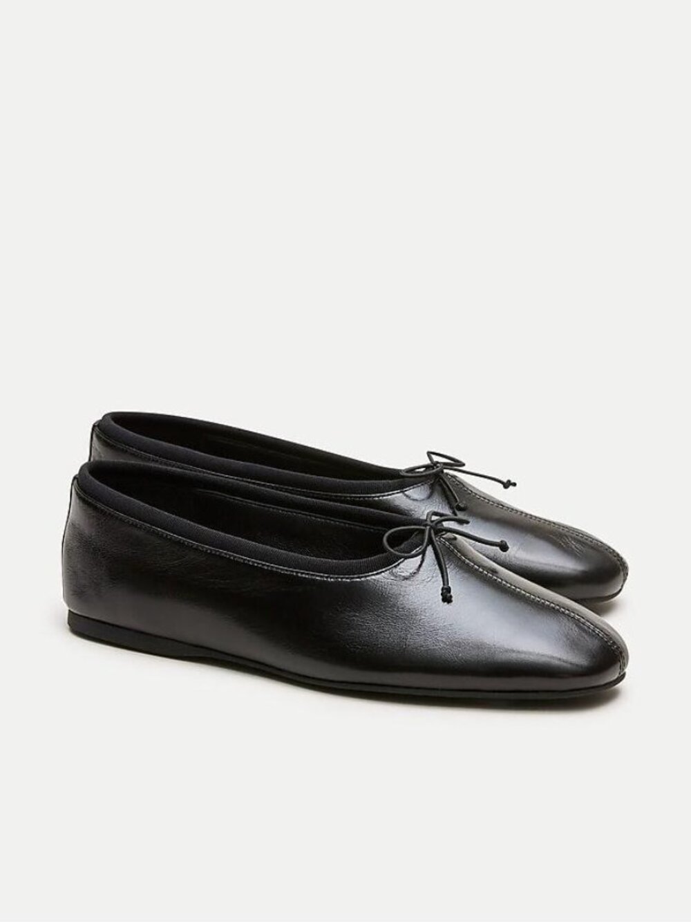 J.Crew Verona Black Italian Leather Ballet Flats